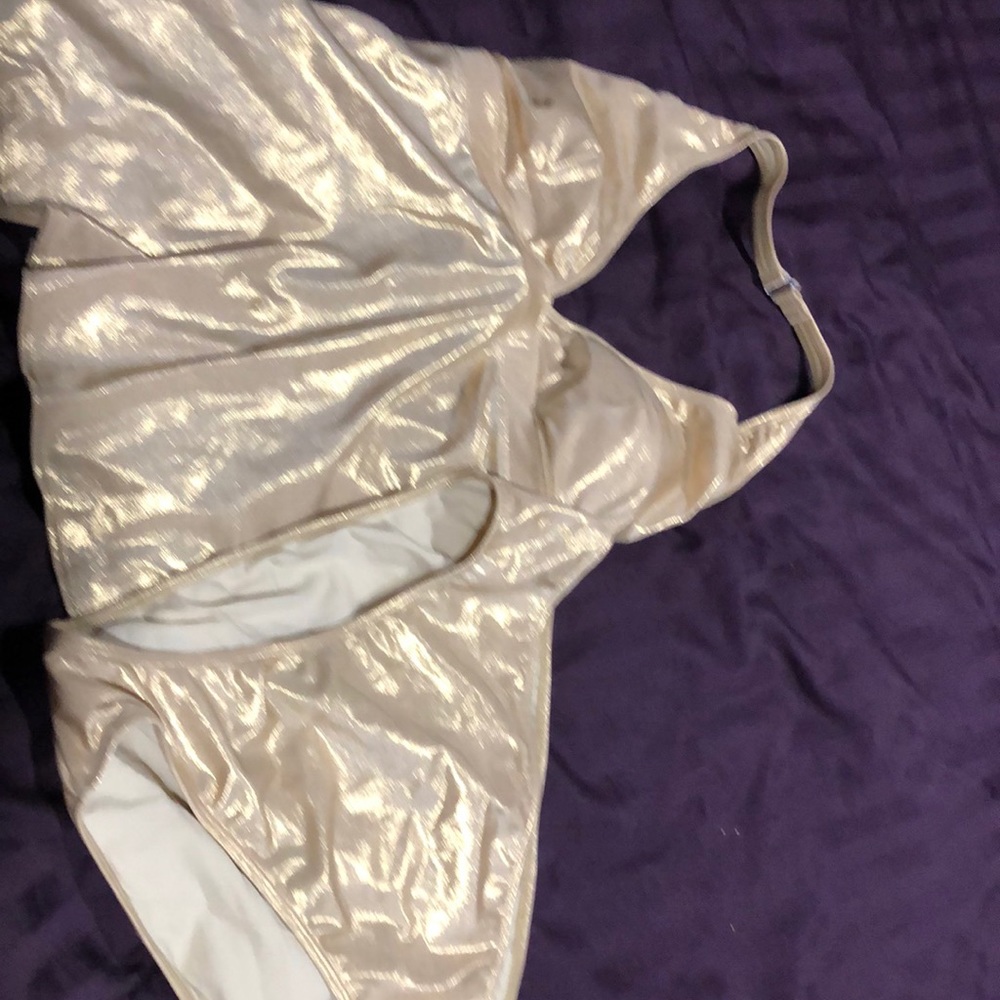 Metallic gold tankini